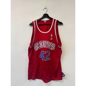 Vintage Philadelphia 76ers Basketball Jersey Mens 48 Red NBA Stackhouse 42 90s